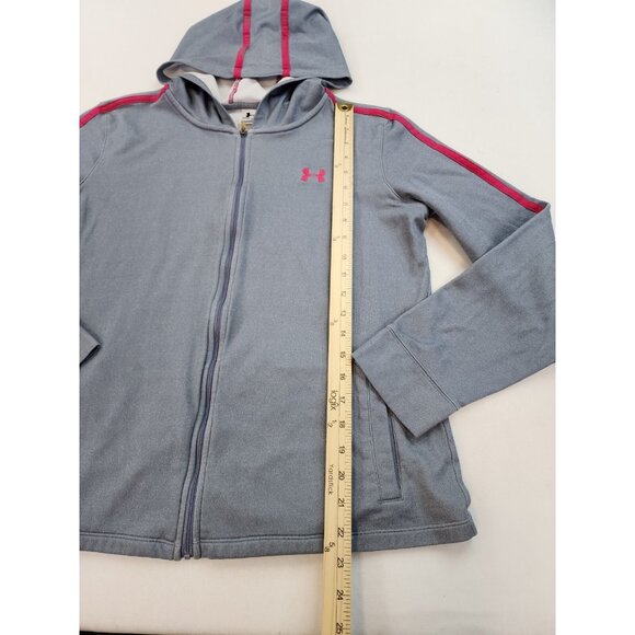 UNDER ARMOUR Storm Full Zip Up Gray Red Hooded Sweatshirt Hoodie Women's Size L - Picture 2 of 9